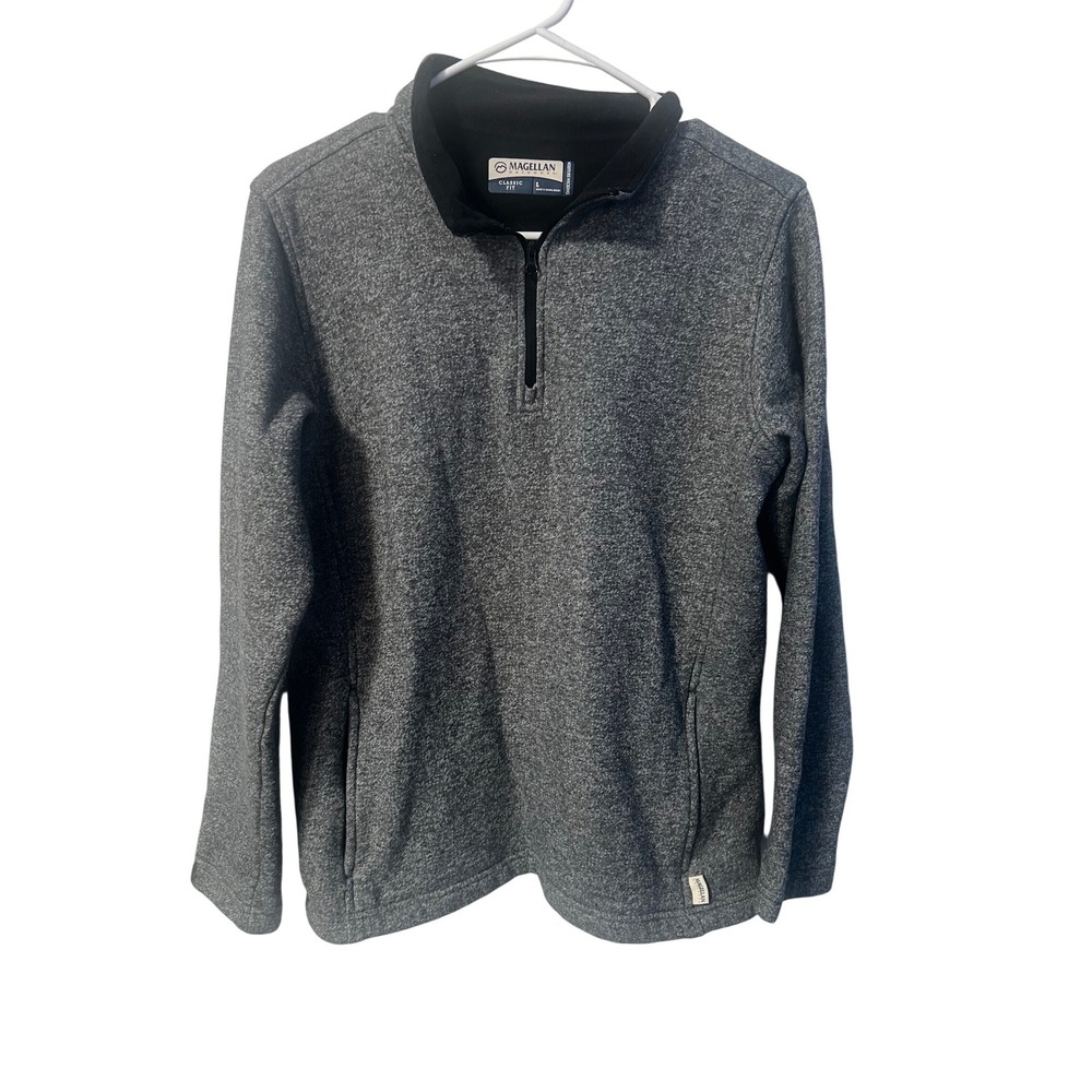 Magellan Kids Gray Heather Quarter Zip Pullover Sweater Large